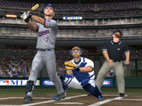 Joe Mauer watching a ball sail in MLB 10: The Show Joe Mauer watching a ball sail in MLB 10: The Show