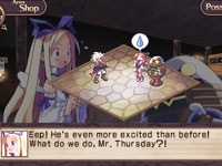 Charcters interacting in Disgaea Infinite