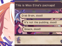 A character dialog choice screen from Disgaea Infinite