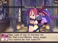 Character talking back to the player in Disgaea Infinite