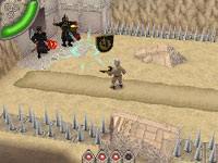 Aang using a character exclusive move against a gang of enemies in The Last Airbender Aang using a character exclusive move against a gang of enemies in The Last Airbender