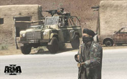 Enemy 
combatants on patrol in Arma II: Operation Arrowhead