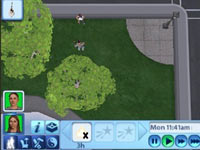 Using the DS touch system to guide a meeting between to sims in The Sims 3 for DS