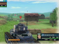 Tank unit approaching an enemy scout unit in Valkyria Chronicles 2