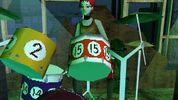 Female drummer rocking the skins in Rock Band 3 for DS