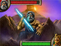 Boss battle against Zeus from Jewels of Olympus