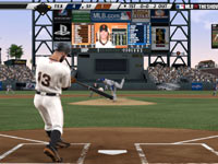 A batter catching a ball in the middle of the plate in MLB 11: The Show