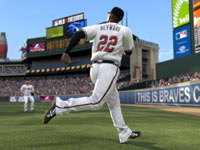 Running a ball down in front of the warning track in MLB 11: The Show
