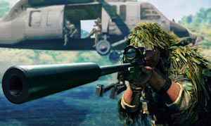 Looking down the barrel of a sniper rifle in Sniper: Ghost Warrior for PS3