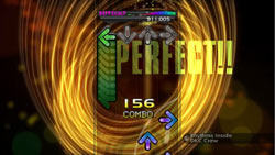 A perfect combo score on Difficult level in DanceDanceRevolution for Xbox 360