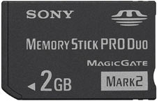 The 2 GB memory stick PRO Duo included in the PSP-3000 Limited Edition Father's Day Bundle Entertainment Pack