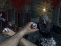 Using brass knuckles on a zombie in Rise of Nightmares