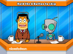 Nicktoons MLB for DS color commentary stars Perch Perkins and the robot GIR