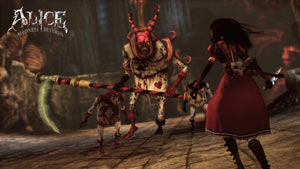 Alice facing a variety of baddies in Alice: Madness Returns