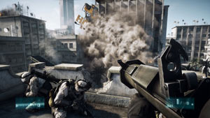 Leading your squad of Marines in Battlefield 3