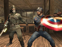 Captain America battling a nazi in Captain America: Super Soldier