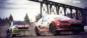 Rally racing in a rural environment in DiRT 3