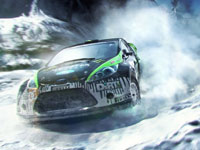 Racing in the snow in DiRT 3