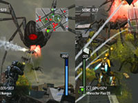 Split-screen co-op gameplay in Earth Defense Force: Insect Armageddon