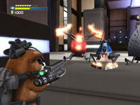 Battling robot enemies in 'G-Force' the video game