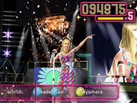 Hannah performing onstage in 'Walt Disney Pictures Presents Hannah Montana The Movie'