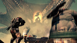 A huge Akrid boss in Lost Planet 2