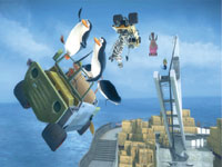 The penguins take their kart to the air in Madagascar Kartz for PS3