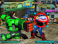 Tron Bonne smacking Captain America in Marvel vs. Capcom 3: Fate of Two Worlds