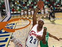 Labron throwing down a dunk in NBA 2K10 Labron throwing down a dunk in NBA 2K10