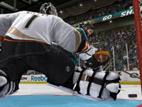 A point-blank shot on goal in NHL 12