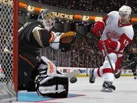 A point-blank shot on goal in NHL 12