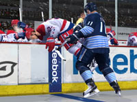 Full contact play on the boards in NHL 12