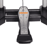 Metal-reinforced kick pedal allows for marathon runs of drum play.