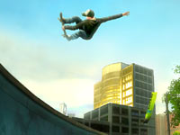 Skater catching some serious air in Shaun White Skateboarding