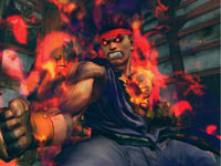 A fired up Evil Ryu ready to battle in Super Street Fighter IV: Arcade Edition