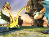 A Hideous Zippleback facing down a Deadly Nadder in How to Train Your Dragon the Game A Hideous Zippleback facing down a Deadly Nadder in How to Train Your Dragon the Game