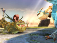 A Gronckle and a Deadly Nadder in How to Train Your Dragon the Game