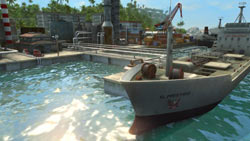 An in-game water environment from Tropico 3