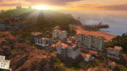 Sunset over the island in Tropico 3