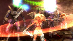 Ayumi in hack 'n slaash action in 'X-Blades'