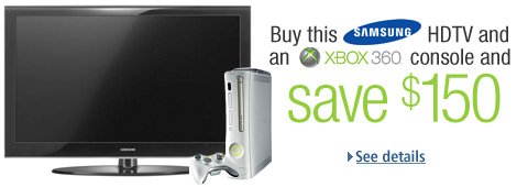 Buy this Samsung HDTV and an Xbox 360 and Save $150