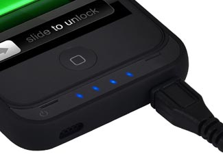 iPhone 4 4S offGRID Backup Battery Case - Recharge LED Lights
