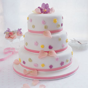 Cascading Confetti Sponge Wedding Cake