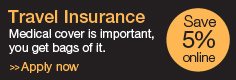 Travel Insurance. Save 5% online, apply now.