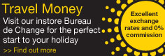 Travel Money- Visit our instore Bureau de Change