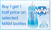 Buy 1 get 1 half price on selected MAM bottles