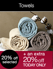 View Towels, 20% off selected + an extra 20% off today only