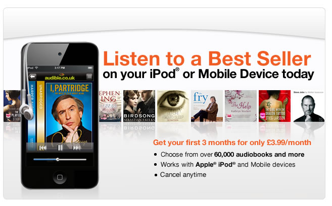 Download an audiobook to your iPod or mp3 player. Listen to digital audiobooks from audible.co.uk.