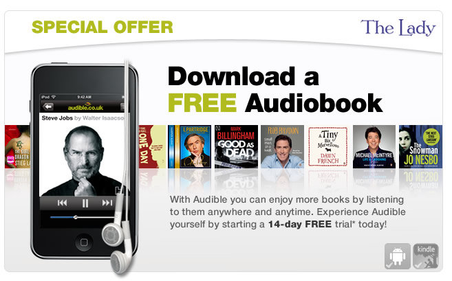 Download a free audiobook courtesy of The Lady and Audible.co.uk