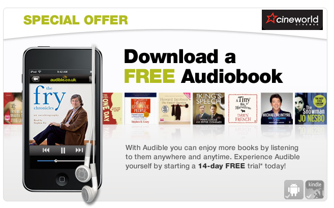 Download a free audiobook courtesy of Cineworld and Audible.co.uk